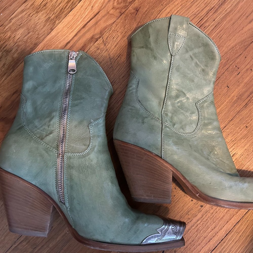 Free People Brayden Western Boots - *RARE* pale green color
